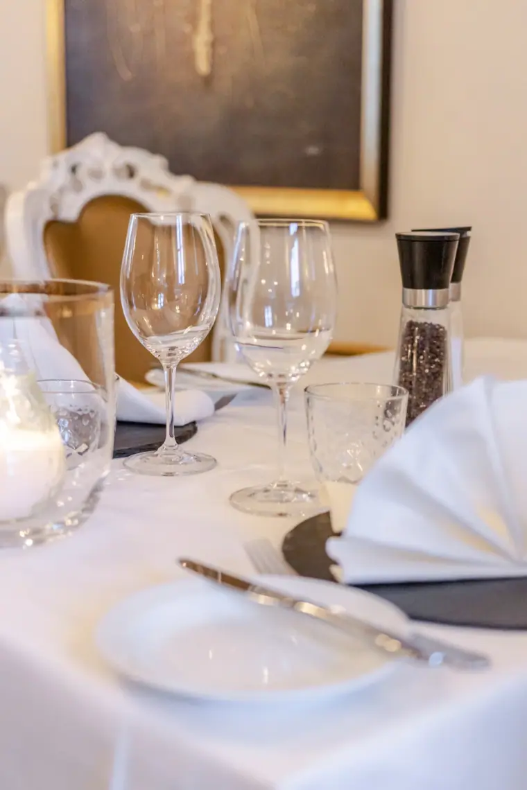 Borddækning på Hotel Harmonien